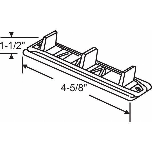 Zoro Select Door Floor Guide, Nylon/Steel, 4-5/8"L - 8-209-4G