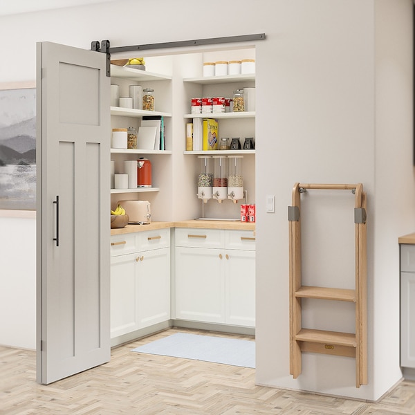 Quiet Glide Black 48 in. Single Bi-Fold Front Mount Sliding Barn Door Track and Hardware Kit - NT.BF1500.FM.08-4