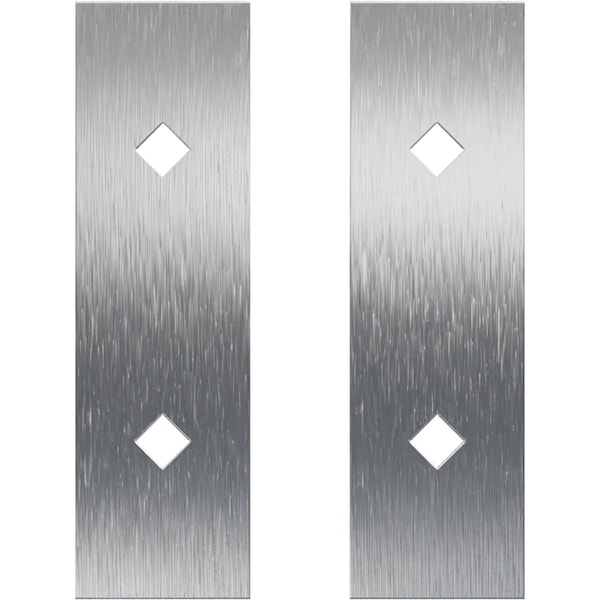 Ekena Millwork Barn Door Hollow Core Plates, Stainless Steel, PK 2 - GB6005HCPSS