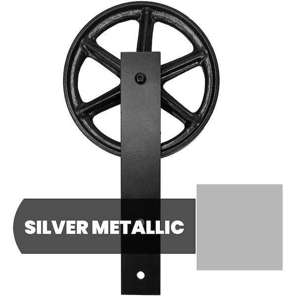 Ekena Millwork Exterior Dummy Roller Series Wagon Wheel Hanger w/ Bolts, Silver Metallic - GB6004ERW1