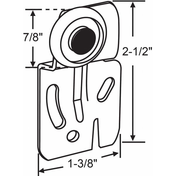 Zoro Select Door Rear Hanger, Nylon/Steel, 2-1/2"L - 3-153