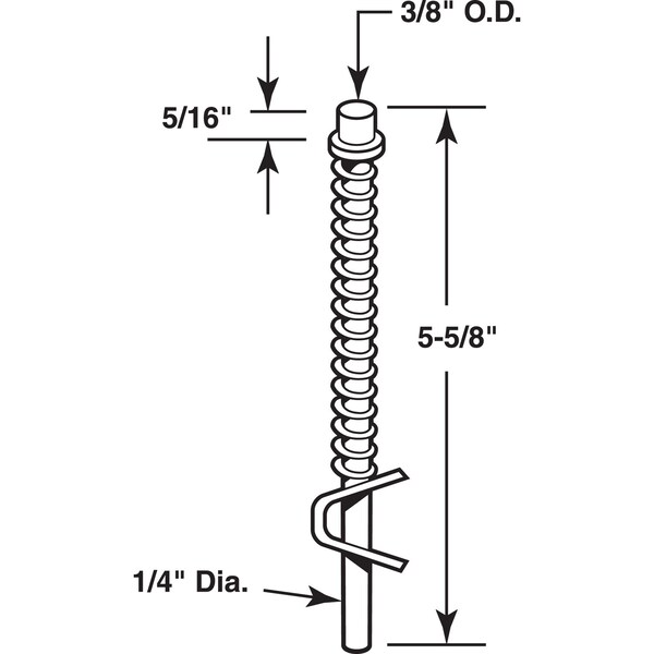 Prime-Line Prime-Line 3/8 in. D X 5-5/8 in. L Zinc-Plated Silver Steel Bi-Fold Door Guide Rod 1 pk - 16881