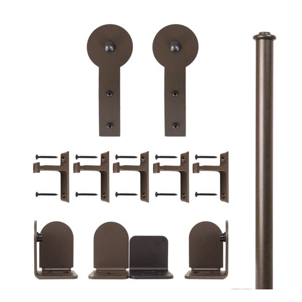 Quiet Glide Bronze 72" Round Stick Sliding Door Hardware - QG.1300.RS.07