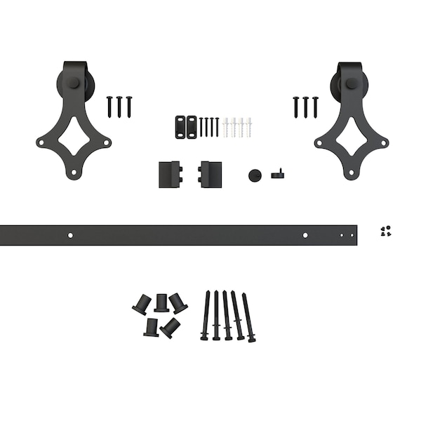 Onward Black Diamond 78 34 in 2000 mm Decorative Visible Rail System, Black - 246081MATPVC