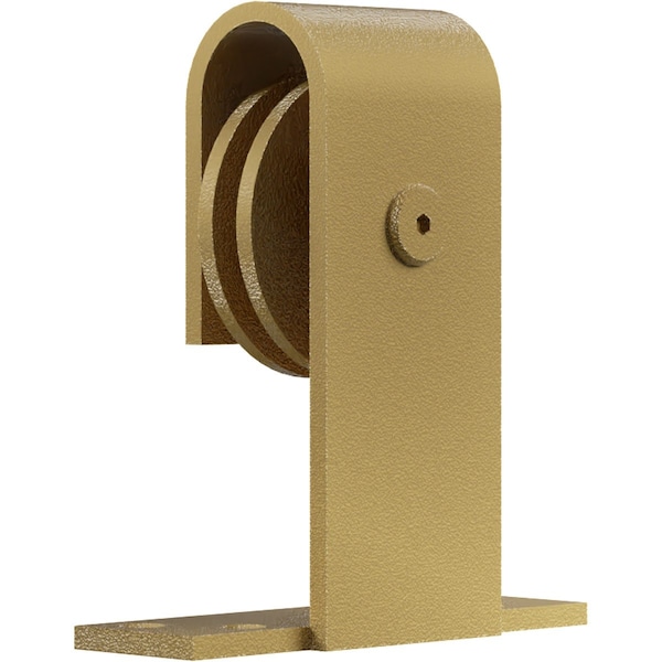 Ekena Millwork Premium J-Top Mount Roller Hanger w/ Bolts for Barn Door for 1 3/8" to 2 1/4" Doors, Jacob's Gold - GB60010RJG