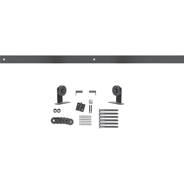 Ekena Millwork Economy Straight Top Barn Door Hardware Set & Silent Rollers for 1 3/8" to 1 3/4" Doors - GB6008HTM48SM