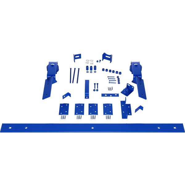 Ekena Millwork Barnfold J-Strap 2-Door Hardware Set for 1 1/4" to 1 3/8" Doors with 24" Track, Blue Ribbon - GB6007M2D24BR