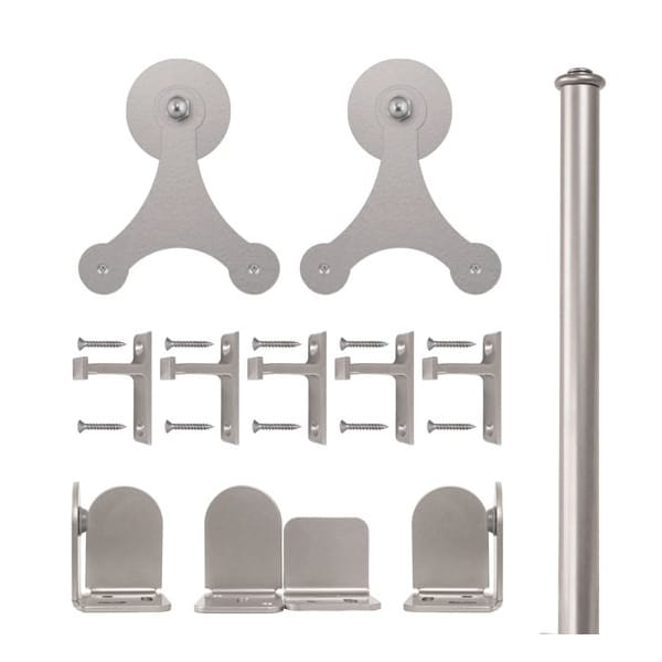 Quiet Glide Satin Nickel 96" Tri Star Sliding Door Hardware - QG.1300.TS-96.02