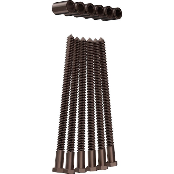 Ekena Millwork Premium 1 1/4" Barn Door Flat Track Extension Hardware for 1 3/8" Door, Rustic Brown - GB60013EXXRB