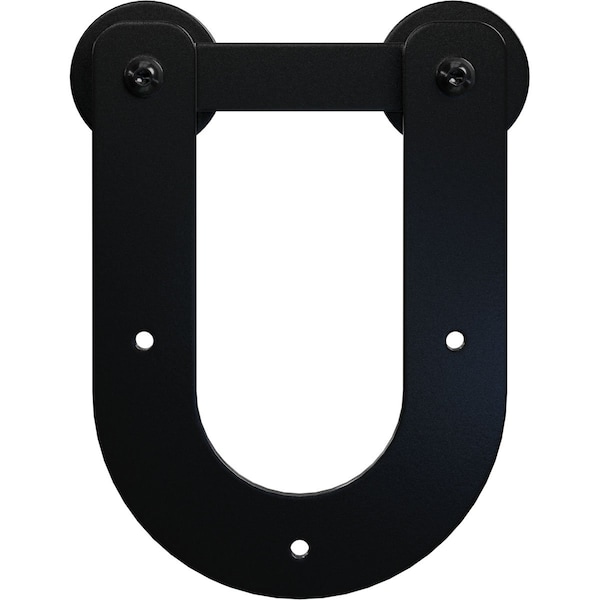 Ekena Millwork Economy Horseshoe Silent Roller Hanger w/ Bolts for Barn Door for 1 3/8" to 1 3/4" Doors, Black - GB6008R2BL