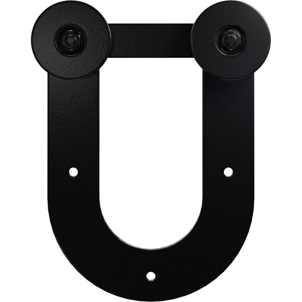 Ekena Millwork Economy Horseshoe Silent Roller Hanger w/ Bolts for Barn Door for 1 3/8" to 1 3/4" Doors, Black - GB6008R2BL