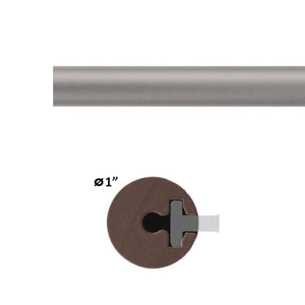 Quiet Glide Satin Nickel 96" Round Stick Sliding Door Hardware - QG.1300.RS-96.02
