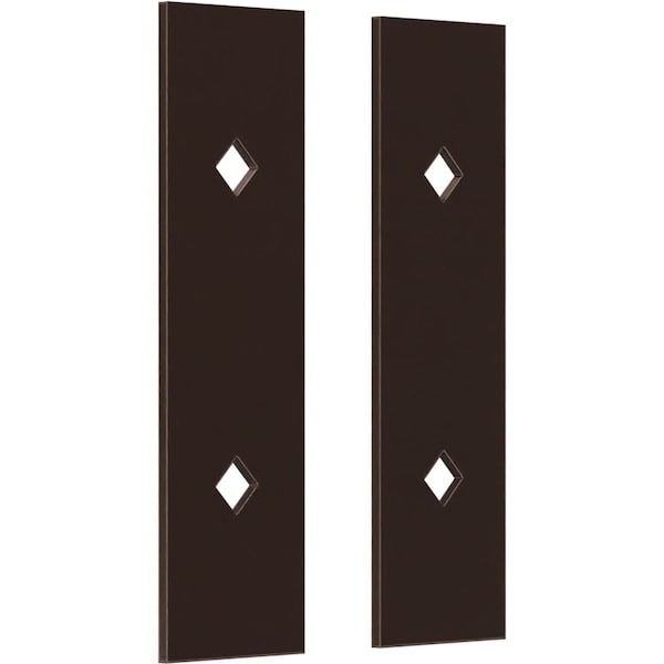 Ekena Millwork Premium Barn Door Hollow Core Plates (set of 2), Rustic Brown - GB6001HCPRB
