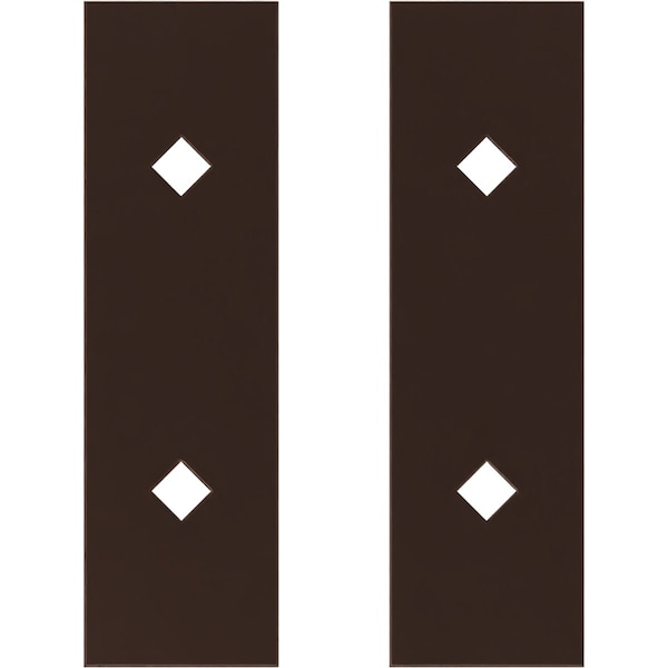 Ekena Millwork Premium Barn Door Hollow Core Plates (set of 2), Rustic Brown - GB6001HCPRB