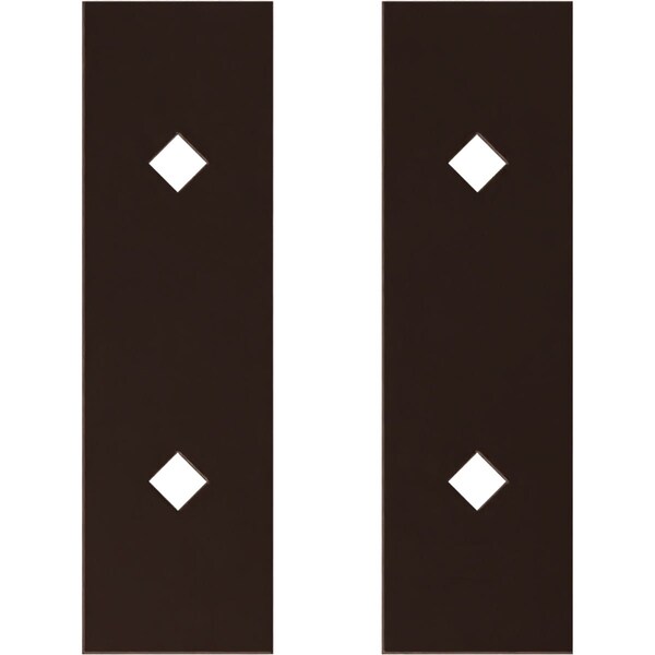 Ekena Millwork Premium Barn Door Hollow Core Plates (set of 2), Rustic Brown - GB6001HCPRB