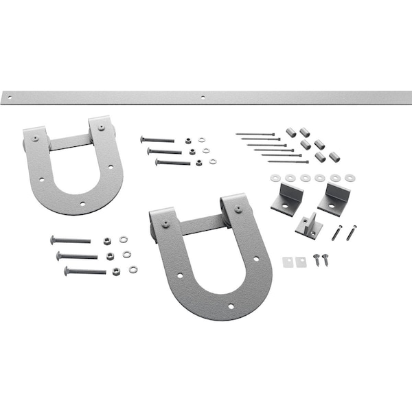 Ekena Millwork Premium Horseshoe Barn Door Hardware Set w/ 4' Track for 2 1/4" Doors, PC Chrome - GB60015H24CR