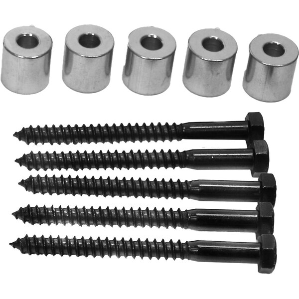 Ekena Millwork Exterior Dummy Roller Series Wall Mount Kit Matte Black, PK 5 - GB6004EMMB