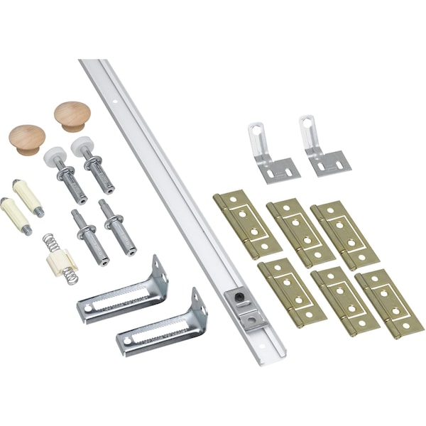 National Hardware National Hardware 48 in. L White Steel Folding Door Hardware Set 1 pk - N343-723