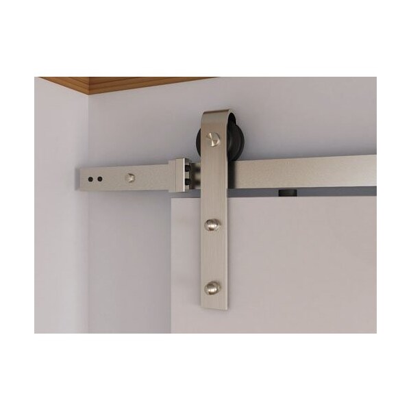 Orca Hardware 8' Flat Track Kit, Standard Drop Hangers, Satin Nickel Finish - FTST-SN-8