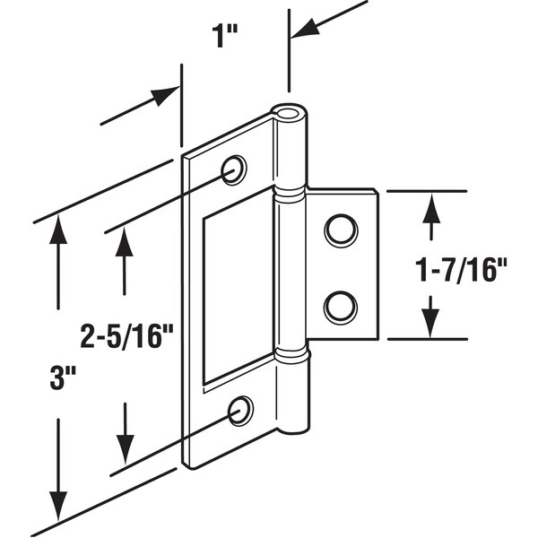 Prime-Line Prime-Line 3 in. L Brass-Plated Door Hinge 2 pk - 161497