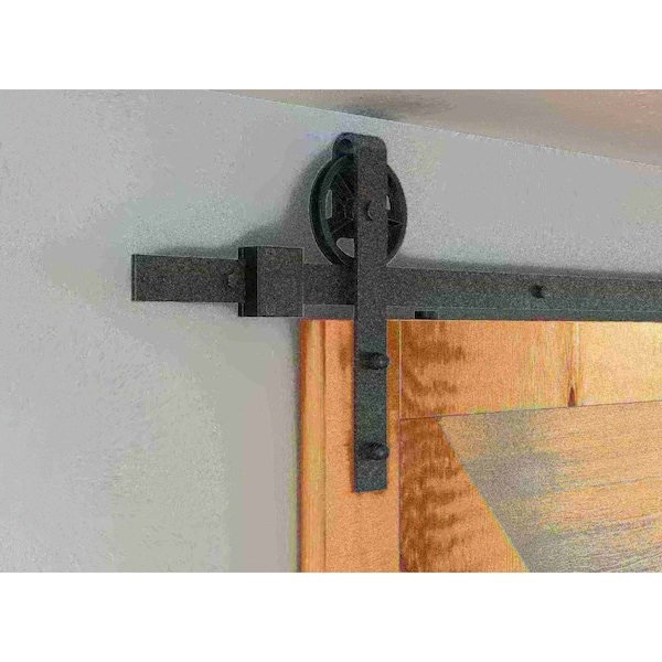 Designer Collection Black 78" Sliding Barn Door Hardware with 5" Wheel - NT.1400.08W.08