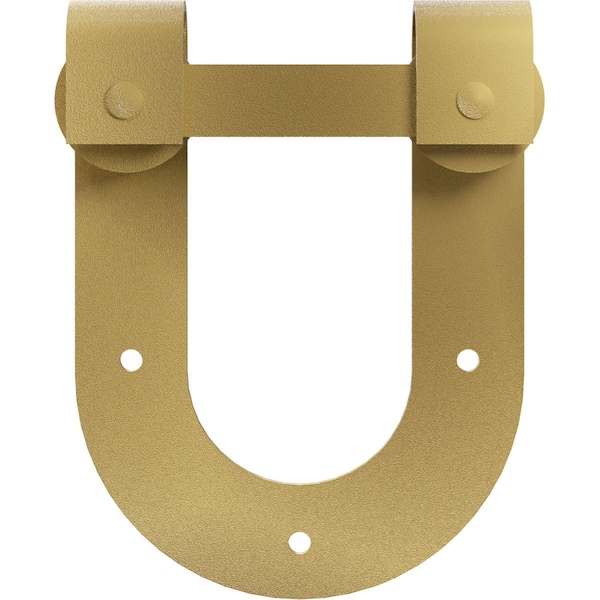 Ekena Millwork Premium Horseshoe Roller Hanger w/ Bolts for Barn Door for 1 3/8" Doors, Jacob's Gold - GB60013R2JG