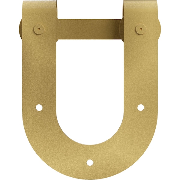 Ekena Millwork Premium Horseshoe Roller Hanger w/ Bolts for Barn Door for 1 3/8" Doors, Jacob's Gold - GB60013R2JG