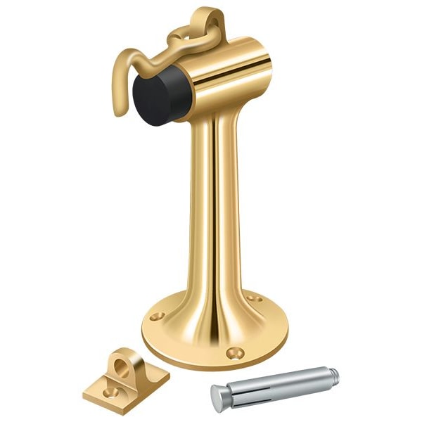 Deltana Floor Mount, 6" Bumper With Hook & Eye, Heavy Duty Lifetime Brass - DSF630CR003