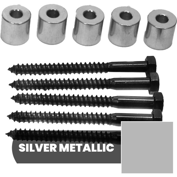 Ekena Millwork Exterior Dummy Roller Series Wall Mount Kit Silver Metallic, PK 5 - GB6004EM1