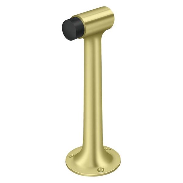 Deltana Floor Mount, 8" Heavy Duty Bumper Bright Brass - DSF800U3