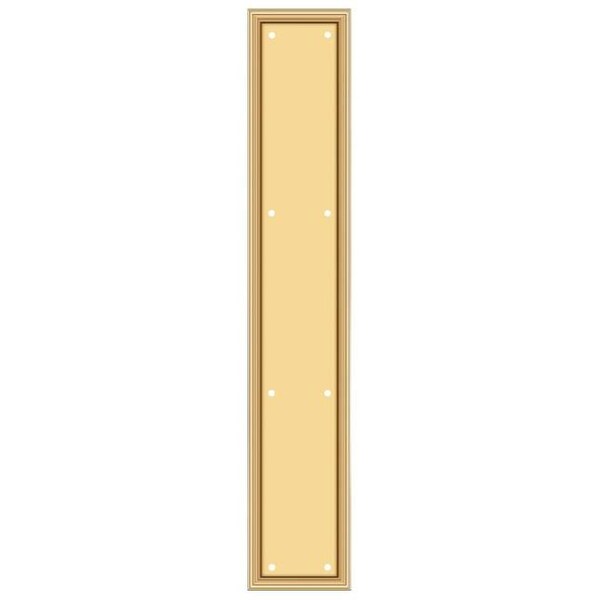 Deltana Framed Push Plate, Heavy Duty, 3-1/2" X 20" Lifetime Brass - PP2281CR003