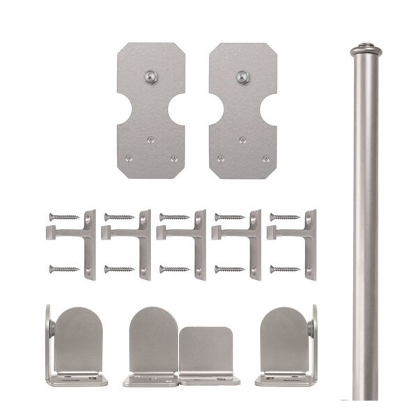 Quiet Glide Satin Nickel 72" Notched Rectangle Sliding Door Hardware - QG.1300.NR.02