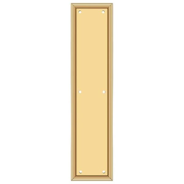 Deltana Framed Push Plate, Heavy Duty, 3-1/2" X 15" Lifetime Brass - PP2280CR003