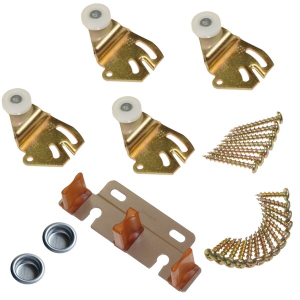 Johnson Hardware Johnson Hardware 6 in. L Brass-Plated Brown/White Metal By-Pass Part Set 50 pc - 22313802