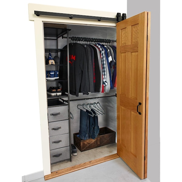 Quiet Glide Black 72 in. Single Bi-Fold Top Mount Sliding Barn Door Track and Hardware Kit - NT.BF1500.TM.08-6