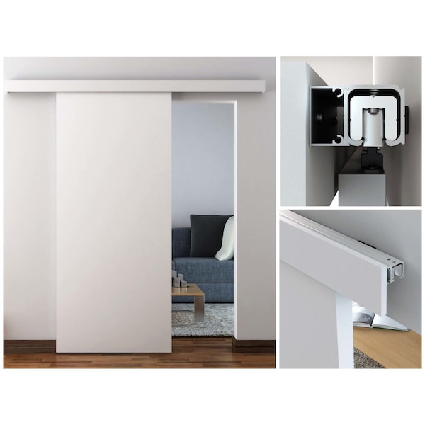 Onward Traditional 78 34 in 2000 mm Decorative Concealed Rail System, Satin Aluminum - 2460502MDFPVC