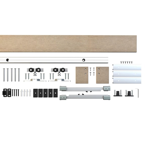 Onward Traditional 78 34 in 2000 mm Decorative Concealed Rail System, Satin Aluminum - 2460502MDFPVC