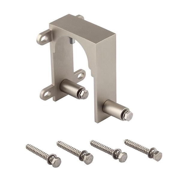 National Hardware Bypass Bracket, Sliding Door, Steel, Satin Nickel Pair - N187-102