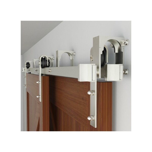 National Hardware Bypass Bracket, Sliding Door, Steel, Satin Nickel Pair - N187-102