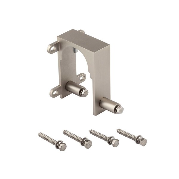 National Hardware Bypass Bracket, Sliding Door, Steel, Satin Nickel Pair - N187-102