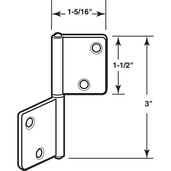 Prime-Line Prime-Line 3 in. L Brass-Plated Door Hinge 2 pk - 162171