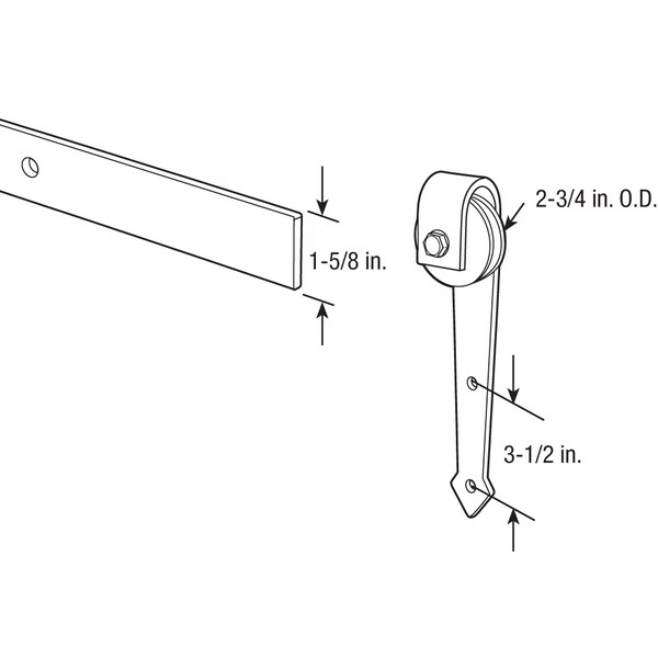 Prime-Line Heavy Duty Barn Door Track Kit, Smooth Rolling, Side Mount, Satin Nickel 1 Kit - N 7551