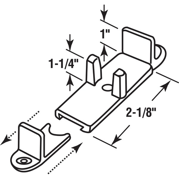 Prime-Line Prime-Line 1.38 in. D X 3 in. L Matte White Nylon Door Guide 2 pc - 163236