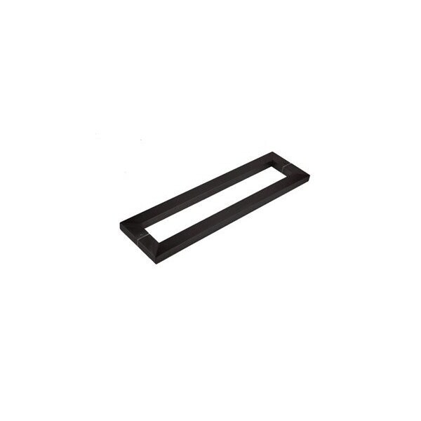 Delaney Hardware 17 in. Black Barn Door Hardware Double Sided Square Pull Handle - BD0664