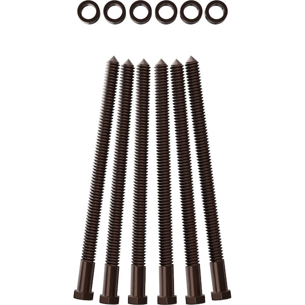 Ekena Millwork Premium 1/2" Barn Door Flat Track Extension Hardware for 1 3/8" Door, Rustic Brown - GB60013ERB