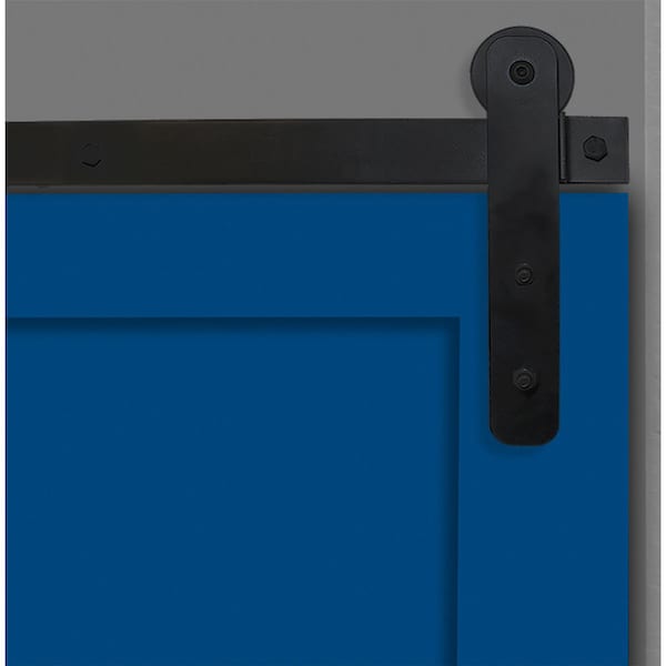 Ekena Millwork Economy Straight Strap Barn Door Hardware Set & Silent Rollers for 1 3/8" to 1 3/4" Doors - GB6008H6SM