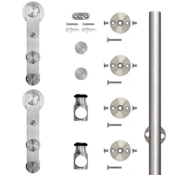 Designer Collection Stainless Steel 96" Strap Sliding Door Hardware - NT.1400.05WG-96.SS