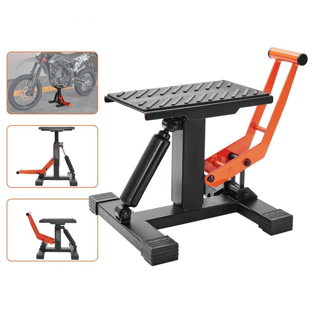 VEVOR Dirt Bike Lift Stand, Motorcycle Jack Lift Stand 440 lbs Capacity and Hydraulic Lift Operation, Adjustable Height Hoist Table, for Dirt Pit Bike Repair, Maintenance, Dirt Bike Accessories - YYSJZJCJH440LGJQLV0