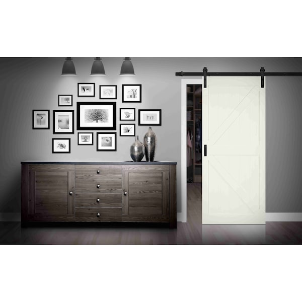 Renin 36 in x 84 in White Primed K-frame Barn Door Kit - BD052C01MW1MWE36084