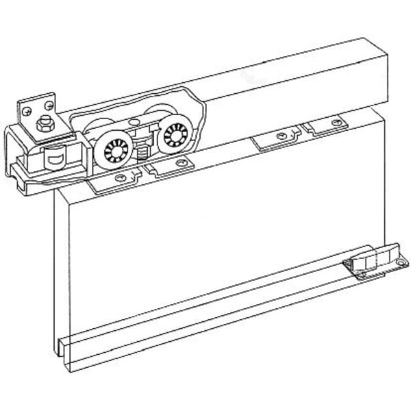 Pemko Sliding Door Steel Track and Hardware, 96"L x 1-5/16"W - H200/8